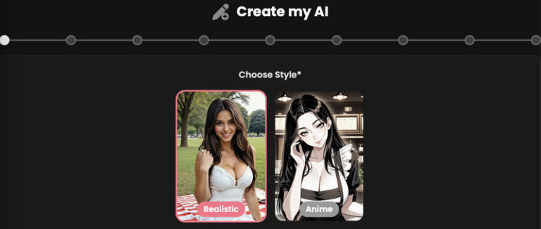 Candi Step 1 to create your AI character - choose style