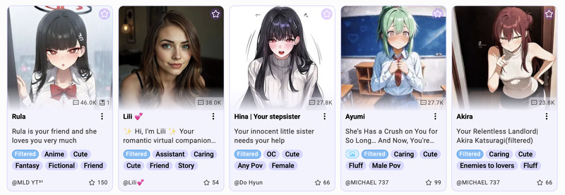 already created AI characters