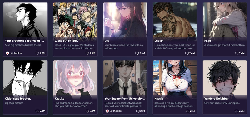 Anime AI characters