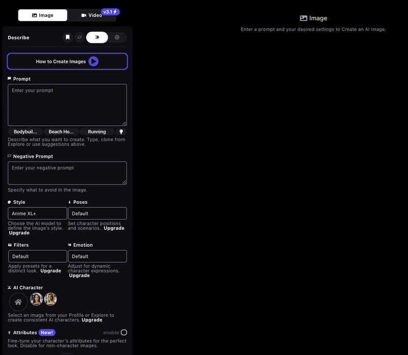 Create an AI character prompt sheet