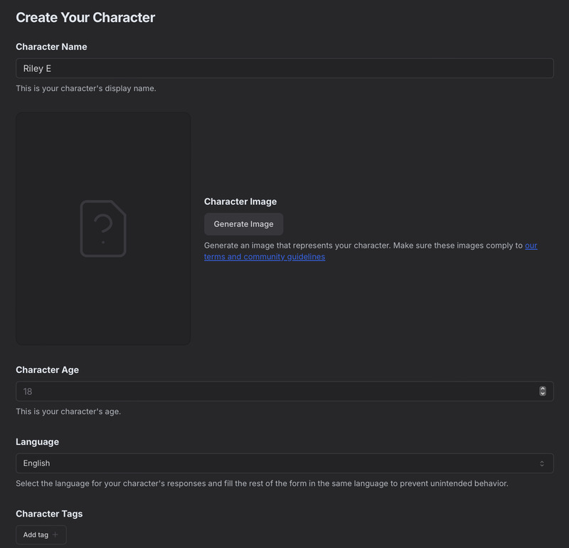 Create your character