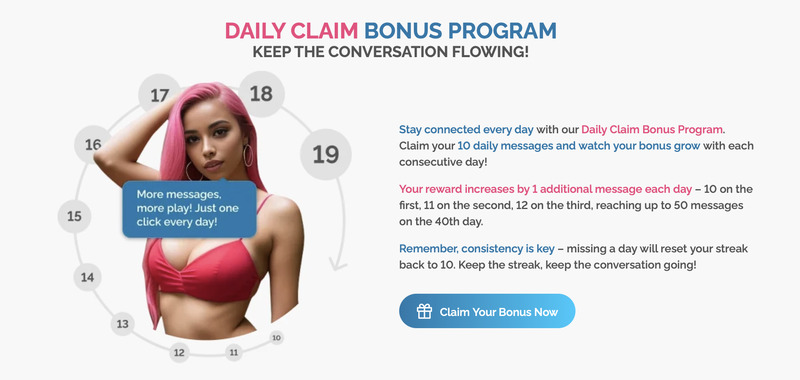 Daily claim bonus program to keep you hooked