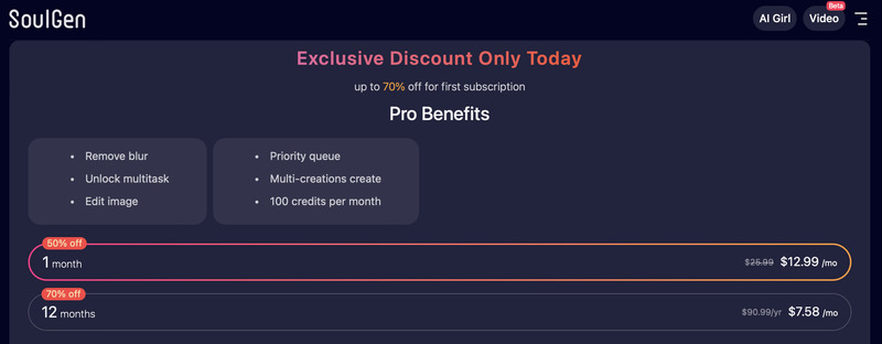 SoulGen pricing