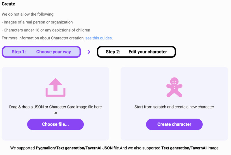 Step 2 to create character - what you can_t do and more