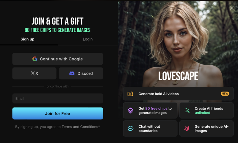 Sign up and what you get for free