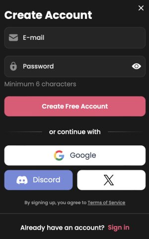Create an account