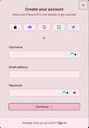 Create your account