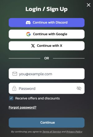 Log in _ sign up